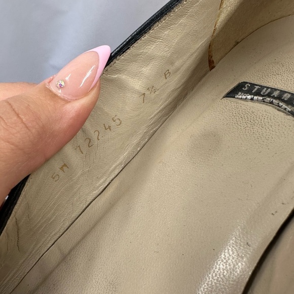 Stuart Weitzman white square toe heeled ballerina flats size 7.5 - Picture 8 of 9